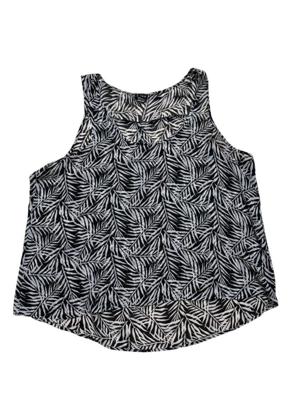 Torrid Size 3 Black White Palm Leaf Tank Top Flowy Sleeveless